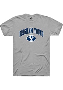 Rally BYU Cougars Grey Arch Logo Short Sleeve T Shirt