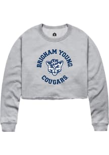 Rally BYU Cougars Womens Grey Circle Crew Sweatshirt