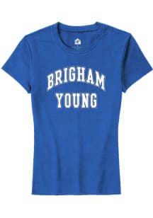 Rally BYU Cougars Womens Blue Arch Stack Short Sleeve T-Shirt
