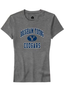 Rally BYU Cougars Womens Grey No 1 Short Sleeve T-Shirt