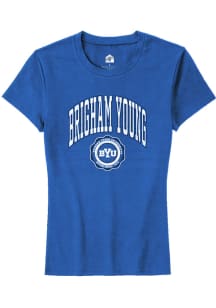 Rally BYU Cougars Womens Blue Arch Seal Short Sleeve T-Shirt