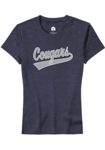Rally BYU Cougars Womens Navy Blue Tailsweep Short Sleeve T-Shirt