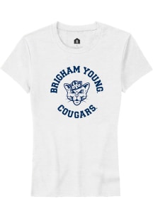 Rally BYU Cougars Womens White Circle Short Sleeve T-Shirt