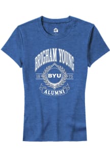 Rally BYU Cougars Womens Blue Alumni Wreath Short Sleeve T-Shirt