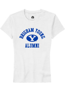 Rally BYU Cougars Womens White Alumni Arch Short Sleeve T-Shirt