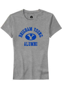 Rally BYU Cougars Womens Grey Alumni Arch Short Sleeve T-Shirt
