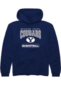 Rally BYU Cougars Youth Navy Blue Basketball Long Sleeve Hoodie