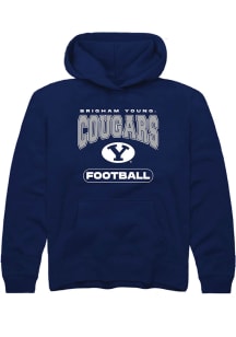 Rally BYU Cougars Youth Navy Blue Football Long Sleeve Hoodie