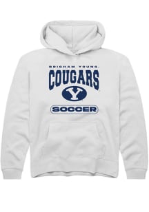 Rally BYU Cougars Youth White Soccer Long Sleeve Hoodie