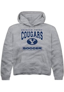 Rally BYU Cougars Youth Grey Soccer Long Sleeve Hoodie