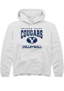 Rally BYU Cougars Youth White Volleyball Long Sleeve Hoodie