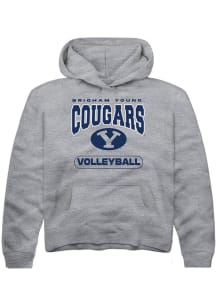 Rally BYU Cougars Youth Grey Volleyball Long Sleeve Hoodie