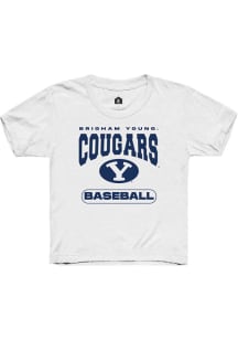 Rally BYU Cougars Youth White Baseball Short Sleeve T-Shirt