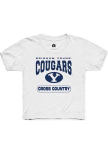 Rally BYU Cougars Youth White Cross Country Short Sleeve T-Shirt