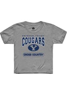 Rally BYU Cougars Youth Grey Cross Country Short Sleeve T-Shirt