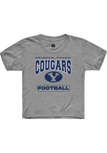 Rally BYU Cougars Youth Grey Football Short Sleeve T-Shirt