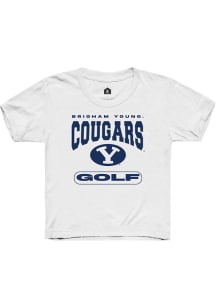 Rally BYU Cougars Youth White Golf Short Sleeve T-Shirt