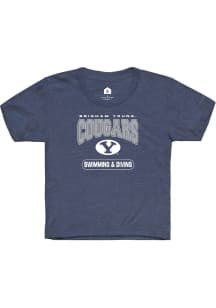 Rally BYU Cougars Youth Navy Blue Swimming and Diving Short Sleeve T-Shirt
