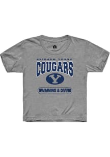 Rally BYU Cougars Youth Grey Swimming and Diving Short Sleeve T-Shirt