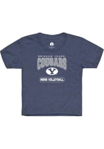 Rally BYU Cougars Youth Navy Blue Mens Volleyball Short Sleeve T-Shirt