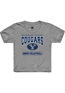 Rally BYU Cougars Youth Grey Mens Volleyball Short Sleeve T-Shirt