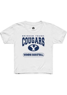 Rally BYU Cougars Youth White Womens Basketball Short Sleeve T-Shirt