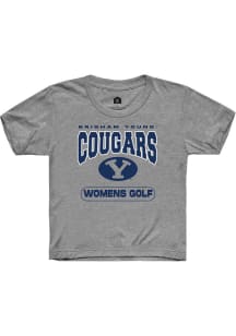 Rally BYU Cougars Youth Grey Womens Golf Short Sleeve T-Shirt