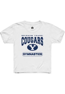 Rally BYU Cougars Youth White Gymnastics Short Sleeve T-Shirt