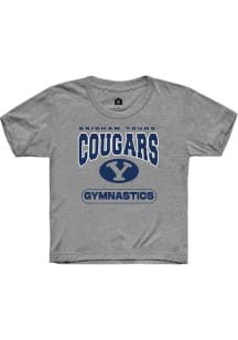 Rally BYU Cougars Youth Grey Gymnastics Short Sleeve T-Shirt