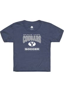 Rally BYU Cougars Youth Navy Blue Soccer Short Sleeve T-Shirt