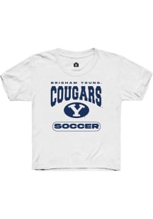 Rally BYU Cougars Youth White Soccer Short Sleeve T-Shirt