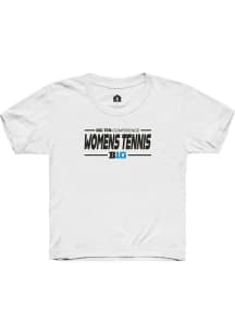 Youth Big Ten White Rally Womens Tennis Short Sleeve T-Shirt