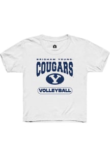 Rally BYU Cougars Youth White Volleyball Short Sleeve T-Shirt