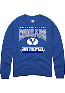 Rally BYU Cougars Mens Blue Mens Volleyball Long Sleeve Crew Sweatshirt