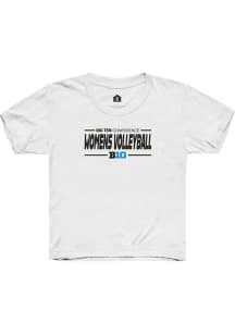 Youth Big Ten White Rally Womens Volleyball Short Sleeve T-Shirt