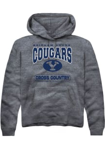 Rally BYU Cougars Mens Charcoal Cross Country Long Sleeve Hoodie