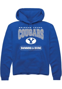 Rally BYU Cougars Mens Blue Swimming and Diving Long Sleeve Hoodie