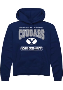 Rally BYU Cougars Mens Navy Blue Womens Cross Country Long Sleeve Hoodie