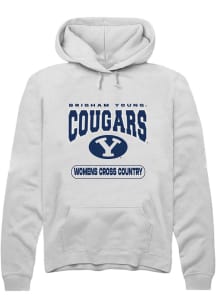 Rally BYU Cougars Mens White Womens Cross Country Long Sleeve Hoodie