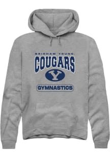 Rally BYU Cougars Mens Grey Gymnastics Long Sleeve Hoodie