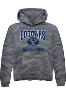 Rally BYU Cougars Mens Charcoal Soccer Long Sleeve Hoodie