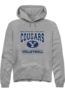 Rally BYU Cougars Mens Grey Volleyball Long Sleeve Hoodie