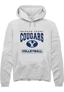 Rally BYU Cougars Mens White Volleyball Long Sleeve Hoodie