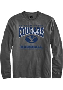 Rally BYU Cougars Charcoal Baseball Long Sleeve T Shirt