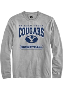 Rally BYU Cougars Grey Basketball Long Sleeve T Shirt