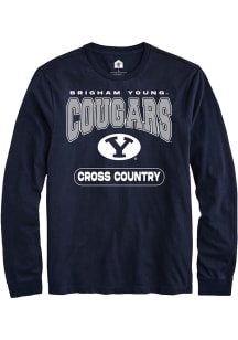 Rally BYU Cougars Navy Blue Cross Country Long Sleeve T Shirt