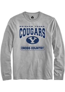 Rally BYU Cougars Grey Cross Country Long Sleeve T Shirt