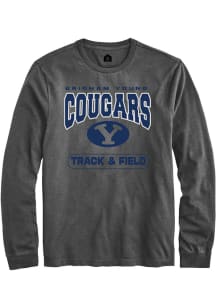 Rally BYU Cougars Charcoal Track and Field Long Sleeve T Shirt