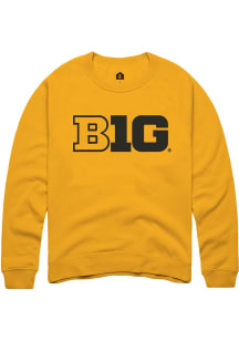 Mens Big Ten Gold Rally Primary Logo Crew Sweatshirt