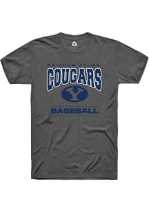 Rally BYU Cougars Charcoal Baseball Short Sleeve T Shirt